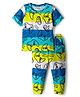 Honeyhap Premium 100% Cotton Knit Full Sleeves Co-ords Night Suit With Bio Finish & Text Print - Bright White