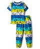 Honeyhap Premium 100% Cotton Knit Full Sleeves Co-ords Night Suit With Bio Finish & Text Print - Bright White