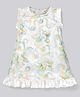 Bonfino Woven Sleeveless Printed Party Dress With Sequin Detailing - White