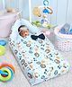 Polka Tots Baby Sleeping Nest Extra Soft Cushion Cotton Carry Pod Bedding for Newborn Sleeping Bag with a Bow - Lion print Blue