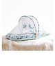 Polka Tots Cotton Baby Bedding Mattress & Mosquito Net Gadda Set With Dangling Toys & Head Pillow  Lion Print, Blue