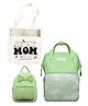 Polka Tots MamaMini Multifuntional Luxe Duo Diaper Bag For Parent & Kid Backpack With a Tote Bag Packaging - Green