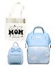 Polka Tots MamaMini Multifuntional Luxe Duo Diaper Bag For Parent & Kid Backpack With a Tote Bag Packaging - Blue