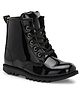 TUSKEY Solid High Ankle Boots - Black