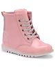 TUSKEY Solid High Ankle Boots - Pink