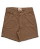 JusCubs Denim Solid Shorts - Khaki