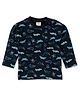 JusCubs Cotton Jersey Full Sleeves Animals Printed Tee - Navy Blue