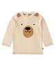 JusCubs Cotton Jersey Full Sleeves Bear Face Detailed Tee - Cream