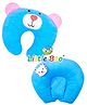 Little Boo Baby Neck Support U Shape Pillow and Head Shaping Cat Design &Mustards Seeds/Rai Pillow Combo (Pack of 2) Blue