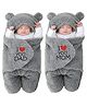 Babyzone Super Soft Hooded Baby Blanket Wearable Swaddle Wrapper For 0-6 Months Baby Boys and Baby Girls - Pack of 2