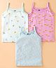 Simply Sinker Knit Singlet Sleeves Slips  with Polka Dot & Bee Print Pack of 3 - Pink Light Blue