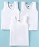 Simply Sinker Knit Sleeveless Solid Color Slips with Lace Detailing Pack of 3 - White