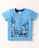 Simply Sinker Knit Half Sleeves T-Shirt with Dino Print -  Blue