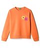 UCB Knit Full Sleeves Sweatshirt with Floral Print - Orange