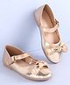 Pine Kids Velcro Closure Ballerina with Bow Applique - Rose Gold