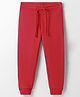 UCB Cotton Blend Knit Full Length Fleece Solid Lounge Pant - Red