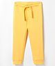 UCB Cotton Blend Knit Full Length Fleece Solid Lounge Pant - Yellow