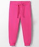 UCB Cotton Blend Knit Full Length Solid Track Pant - Pink