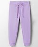 UCB Cotton Blend Knit Full Length Solid Track Pant - Lilac