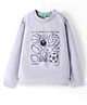 UCB Cotton Knit Full Sleeves Sweatshirt with Sports Ball Print - Grey