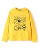 UCB Cotton Knit Full Sleeves Sweatshirt with Sports Ball Print - Yellow