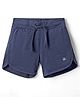 UCB Woven Mid Thigh Length Shorts with Brand Logo Embroidery - Navy Blue