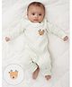 GREENDiGO Bamboo Christmas Theme Full Sleeves Reindeer Printed Romper - Off White