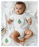 GREENDiGO Bamboo Christmas Theme Half Sleeves Christmas Tree Printed Onesie - Off White