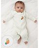GREENDiGO Bamboo Christmas Theme Full Sleeves Sock Printed Romper - Off White