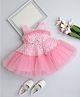The Magic Wand Sleeveless Floral Embroidered & Applique Detailed Dress - Peach