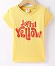 Smarty Girls Cotton Knit Half Sleeves T-Shirt With Joyful Yellow Print - Yellow
