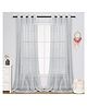 House of Quirk Pom Pom Grommet Sheer Curtains 7 Feet 2 Panels for Living Dining Room Textured Curtain for Bedroom Light Filtering Semi Sheer Voile Boho Curtain Panels Pack of 2 Grey- 84 Inch