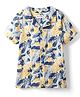 Kookie Kids Viscose Rayon Half Sleeves Resort Collar Shirt with Floral Print - Yellow
