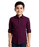 Charchit Cotton Blend Full Sleeves Solid Shirt - Violet