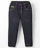 Olio Kids Woven Full Length Solid Denim Jeans - Black