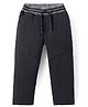 Olio Kids Cotton Knit Full Length Solid Color Trousers - Black