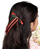 Arendelle Christmas Theme Bow Designed Long Tail Petite Hair Bow - Red & Green