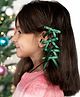 Arendelle Set Of 4 Christmas Theme Bow Designed Hair Clips - Green