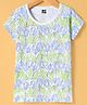 Evimo Single Jersey Knit Half Sleeves T-Shirt With Floral Print - Violet