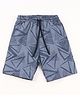 Evimo Single Jersey Knit Above Knee Length Shorts With Abstract Triangles Print - Navy Blue
