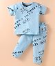 Evimo Single Jersey Knit Half Sleeves T-Shirt & Lounge Pant Set with Video Game Print - Light Blue