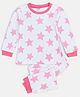 Unicorns Cotton Knit Full Sleeves Stars Printed Coordinating Night Suit Set - Pink