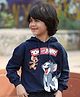 Nap Chief Cotton Full Sleeve Tom and Jerry Printed Relaxed Fit Hoodie - Navy Blue
