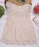 Creative Kids Net Sleeveless Frill Detailed & Polka Dots Printed Dress - Cream