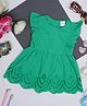 Creative Kids  Cotton Sleeveless Schiffli Designed Dress - Green
