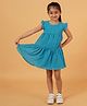 Creative Kids Frill Sleeves Abstract Printed Dress - Blue