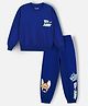 Nap Chief Pure Cotton Warner Bros Featuring Full Sleeves Tom & Jerry Printed Sweatshirt & Joggers Set - Blue