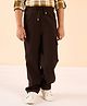 Stylo Bug Cotton Solid Cargo Pants - Coffee Brown