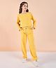 Stylo Bug Cotton Full Sleeves Striped Tee With Coordinating Track Pant - Yellow