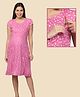 Morph Cotton Half Sleeves Hearts Printed Dress With Nursing Access - Pink